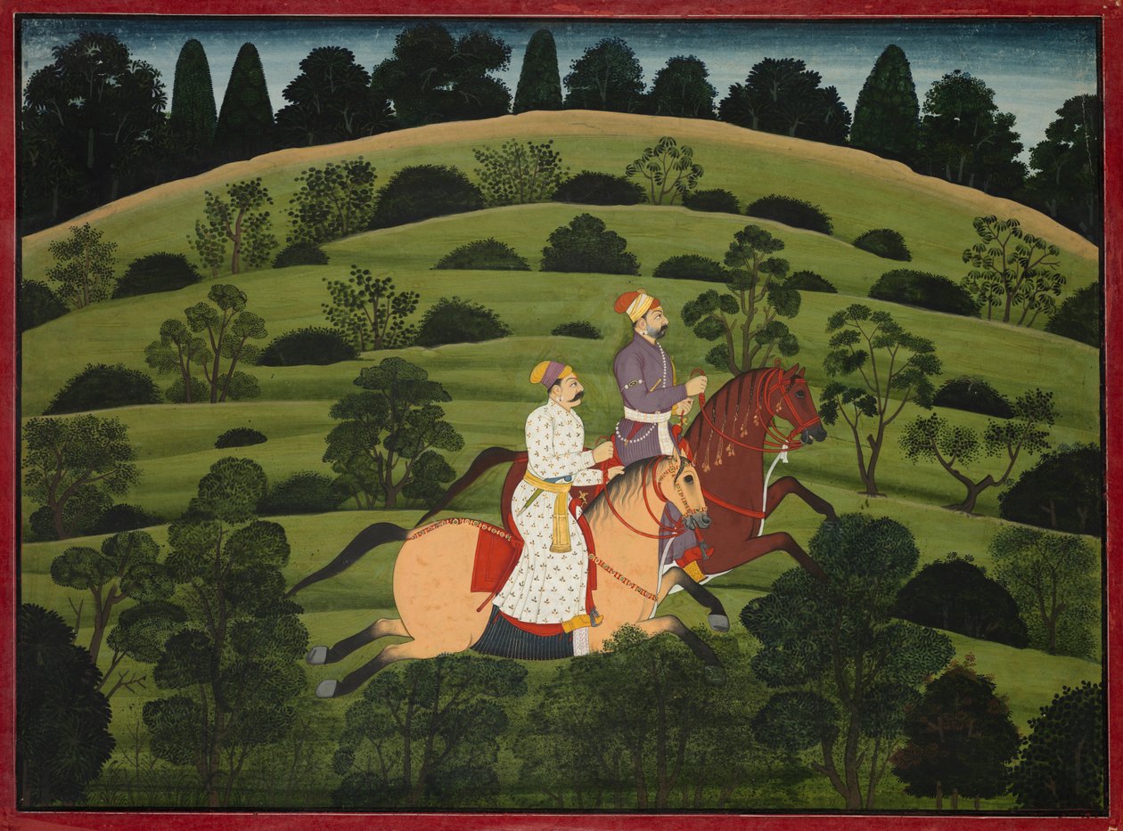 Akrura Rides Toward Dwarka, page from the Large Basohli Bhagavata Purana by Unknown artist