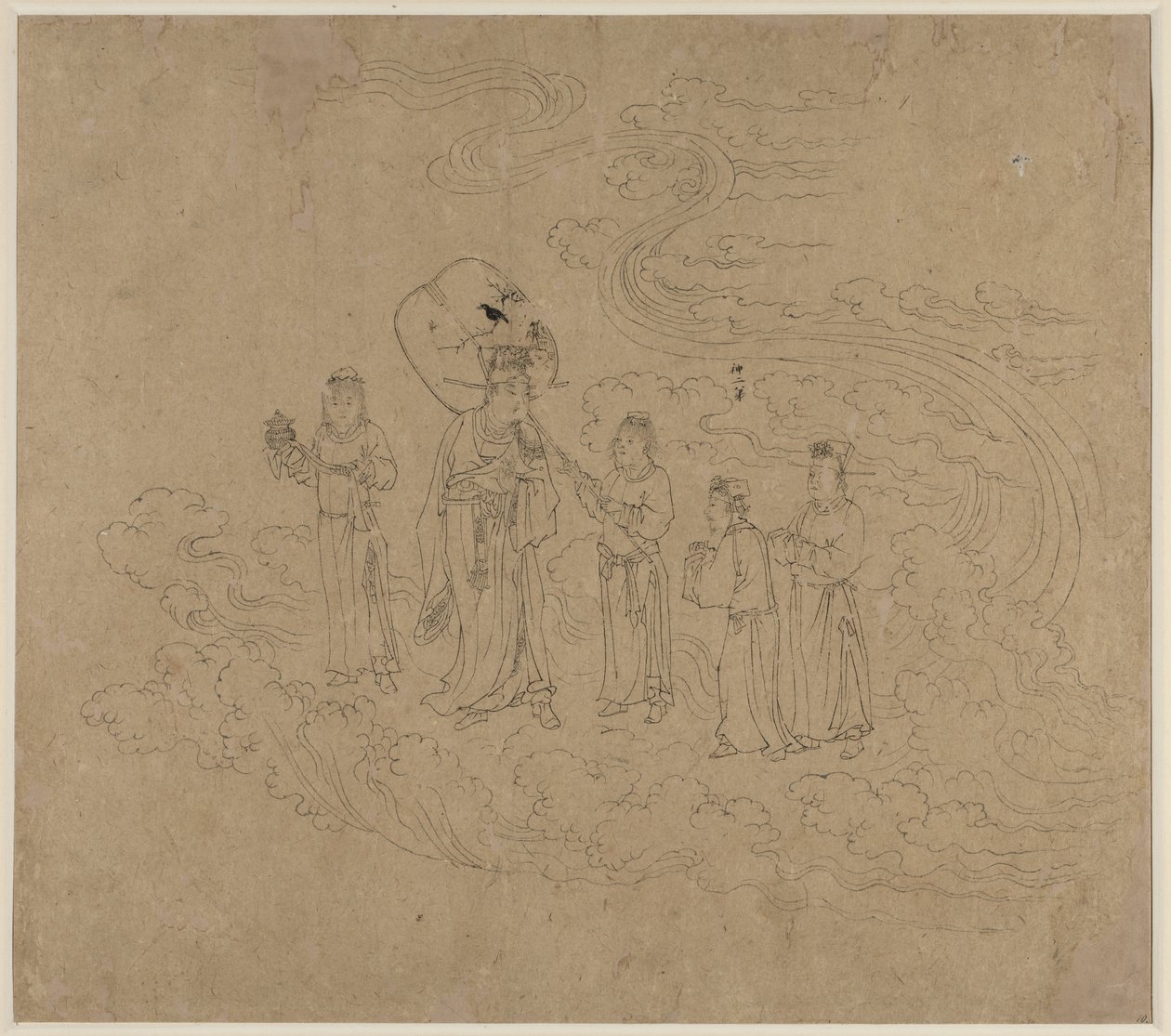Album of Daoist and Buddhist Themes: Procession of Daoist Deities: Leaf 10 by Unknown artist