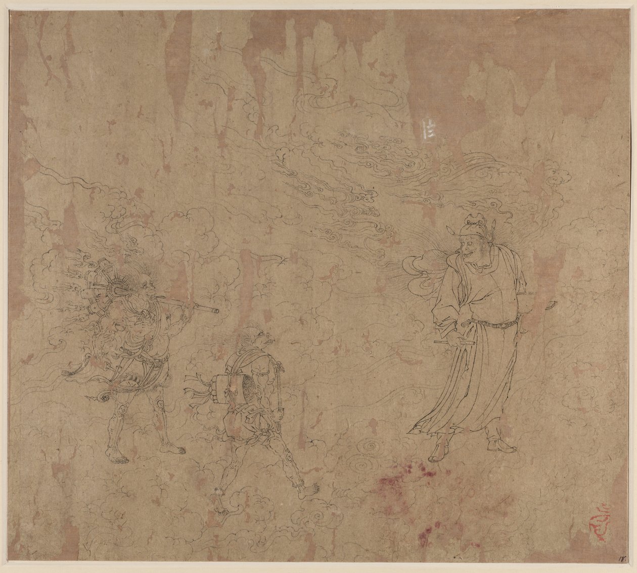Album of Daoist and Buddhist Themes: Procession of Daoist Deities: Leaf 18 by Unknown artist