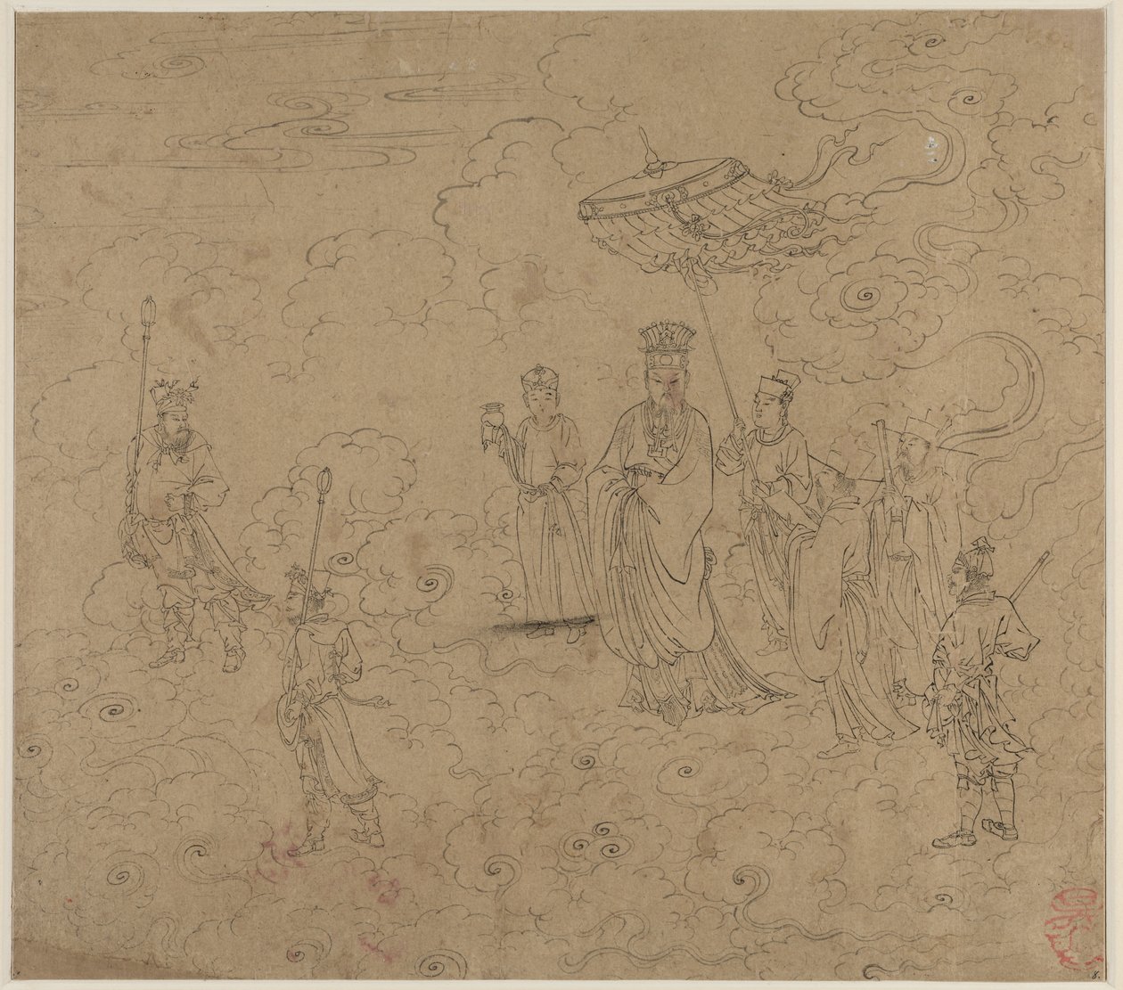 Album of Daoist and Buddhist Themes: Procession of Daoist Deities: Leaf 8 by Unknown artist