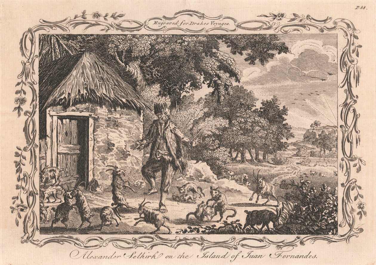 Alexander Selkirk on the Island of Juan Fernandes by Unknown artist