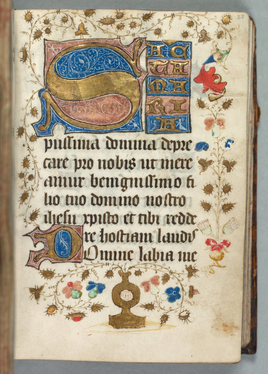 Book of Hours (Use of Metz): Fol. 27r, Decorated Initials by Unknown artist