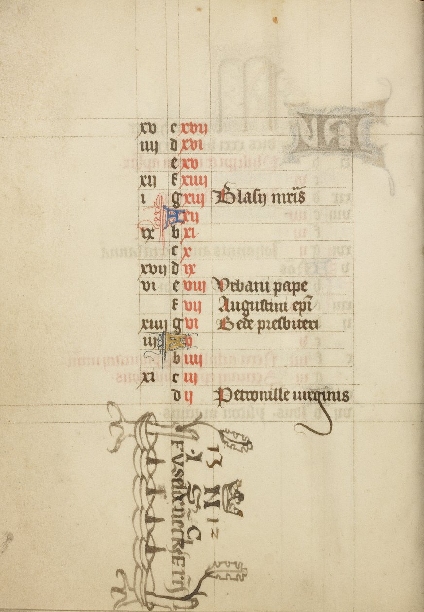 Calendar Page by Unknown artist
