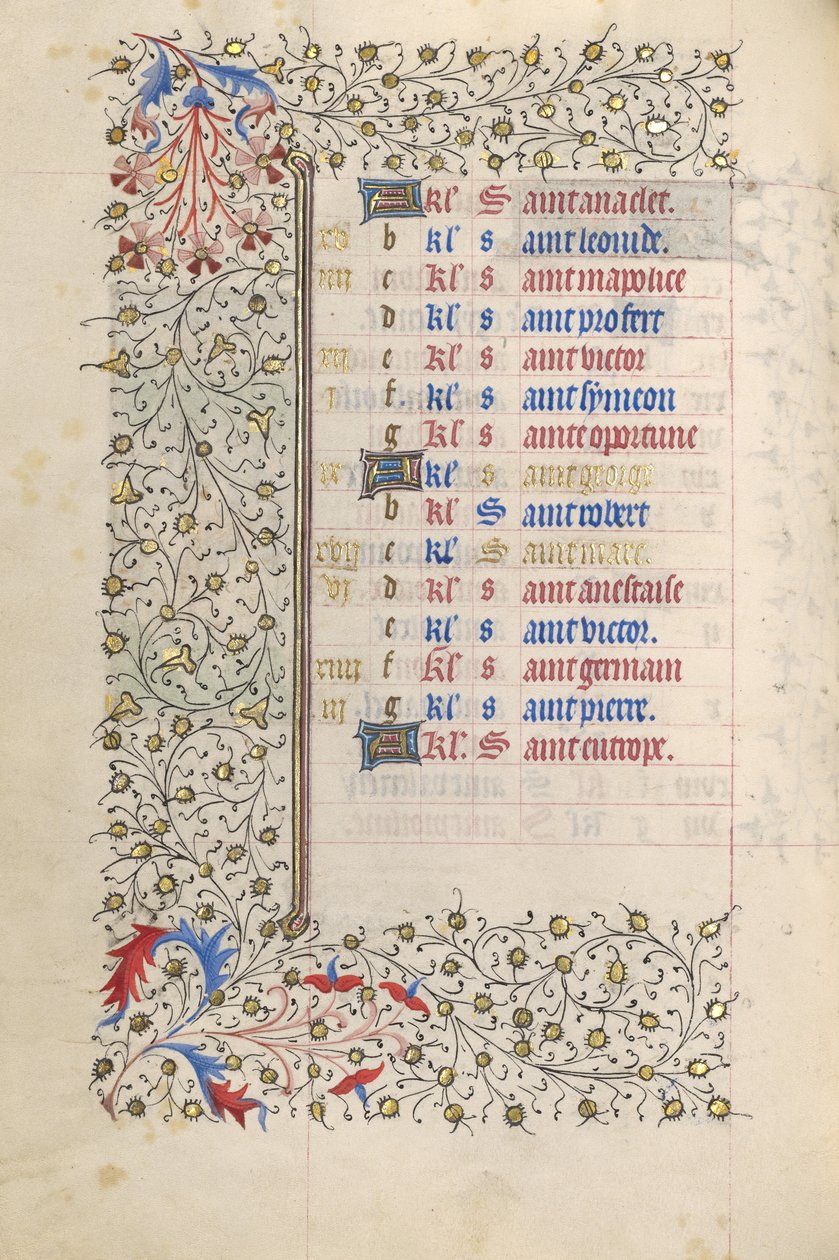 Calendar Page by Unknown artist