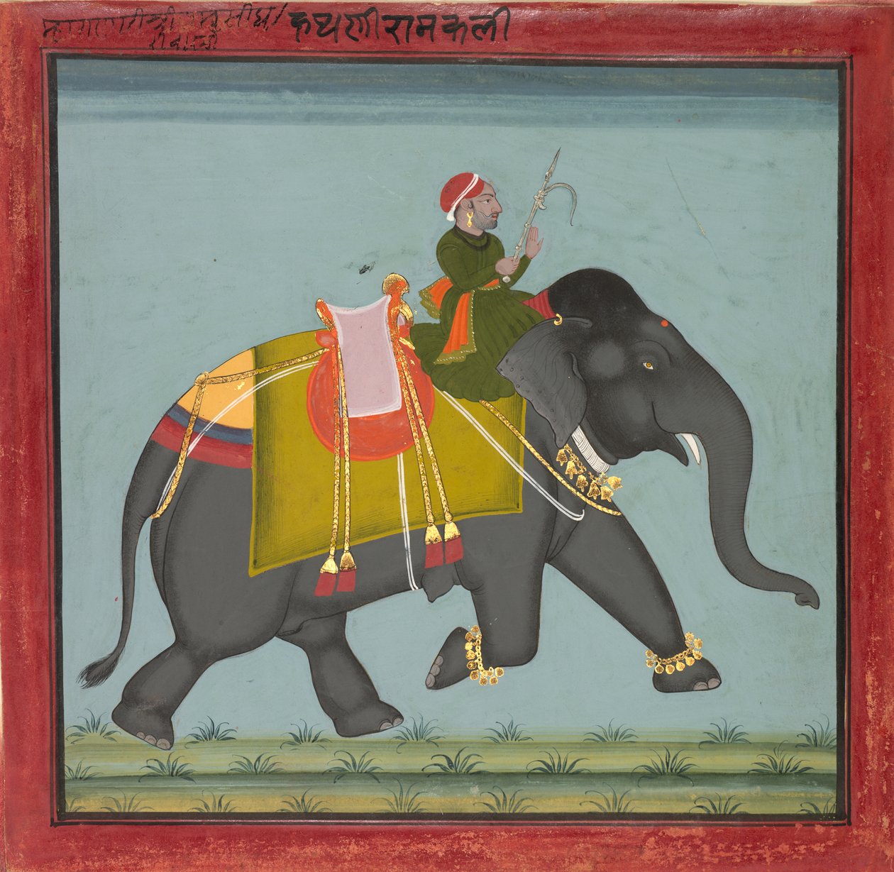 Caparisoned Elephant with a Mahout by Unknown artist