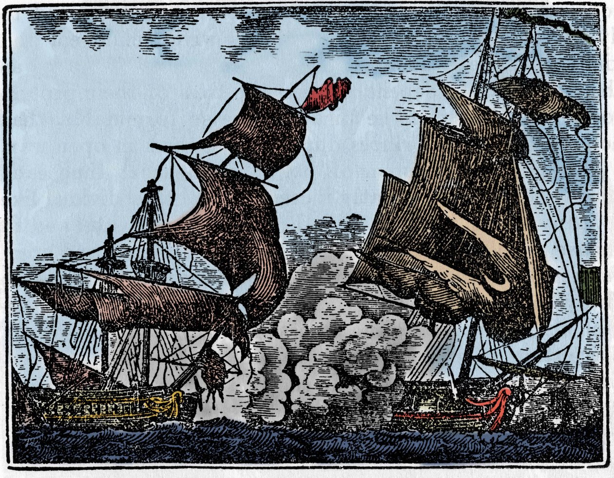 Captain Thy Attacks an India Galleon by Unknown artist