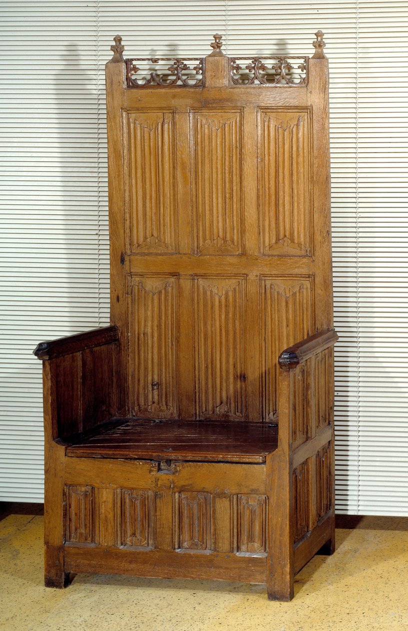 Ceremonial Oak Chest with Two Seats by Unknown artist