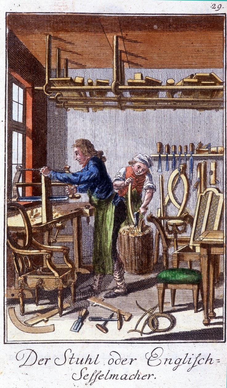 Crafts: the manufacturer of chairs in his workshop. In 