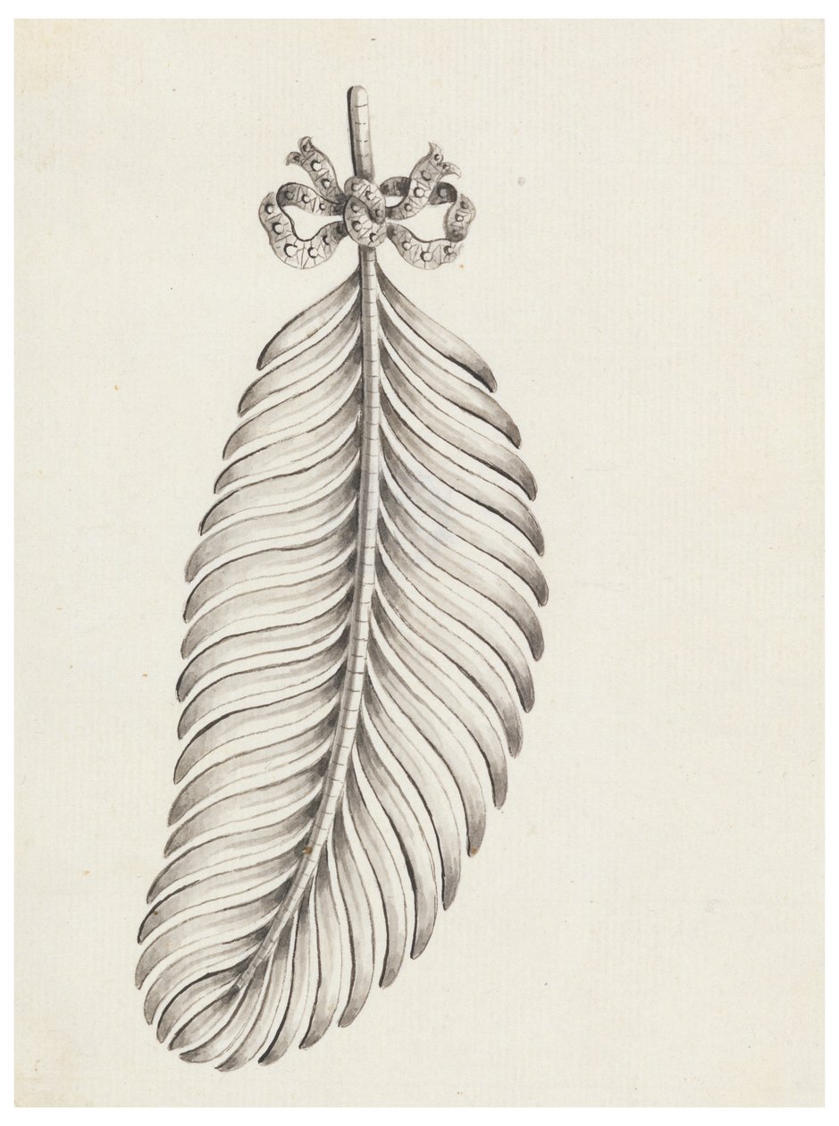 Design for a Brooch in Shape of a Feather by Unknown artist