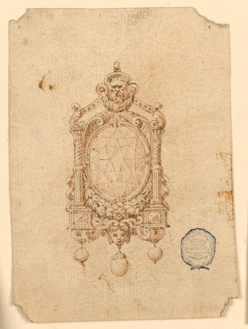 Design for a Brooch with Oval Diamond by Unknown artist