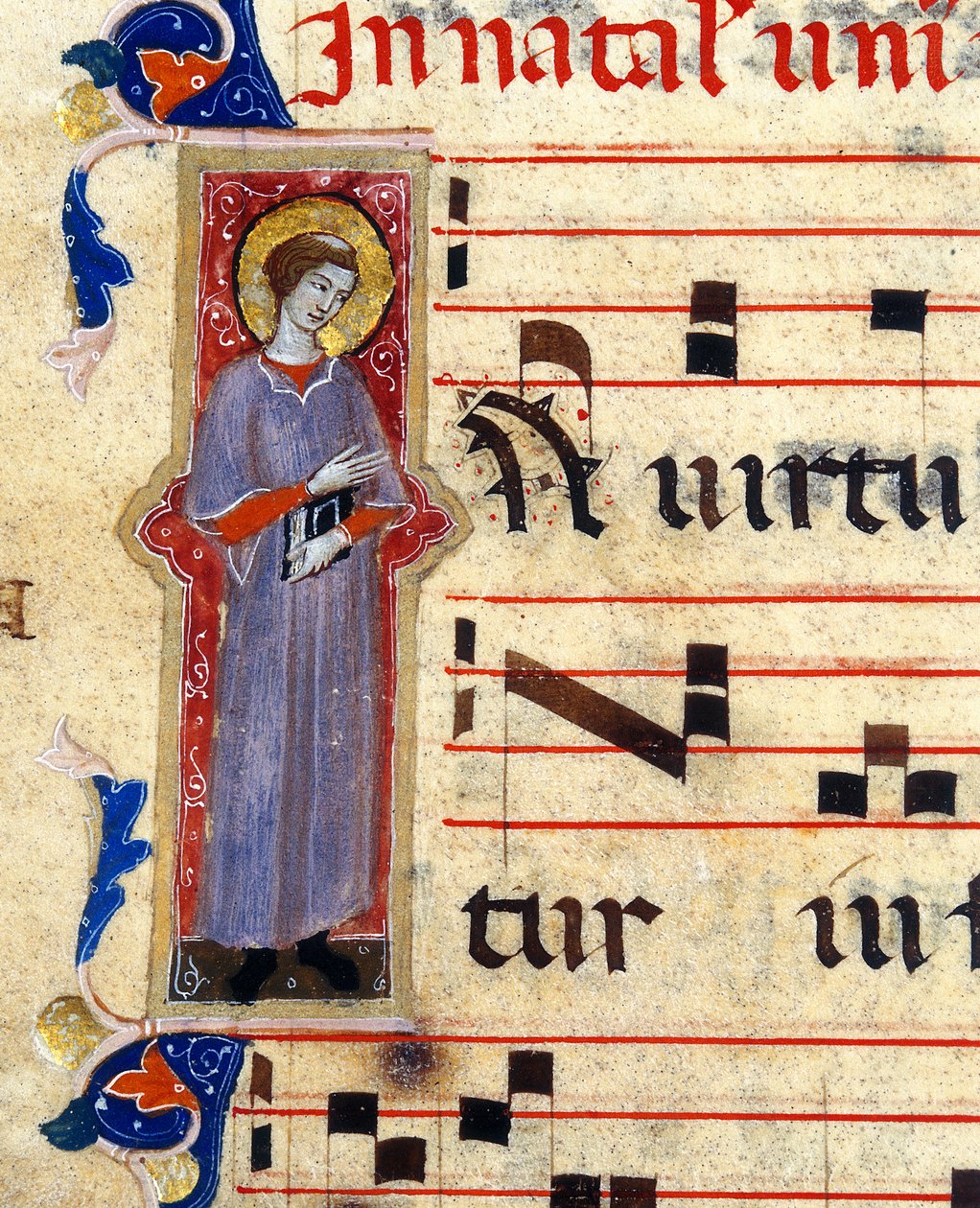 Detail of an Illuminated Page Depicting a Saint by Unknown artist