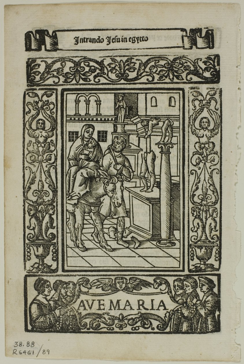 Flight into Egypt from Rosario della V. Maria by Castellanus, Plate 89 from Woodcuts from Books of the XVI Century by Unknown artist
