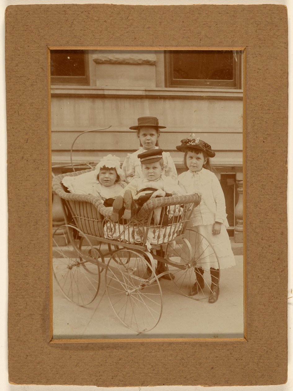 Four Children in New York: Two in a Stroller, Two Standing by Unknown artist