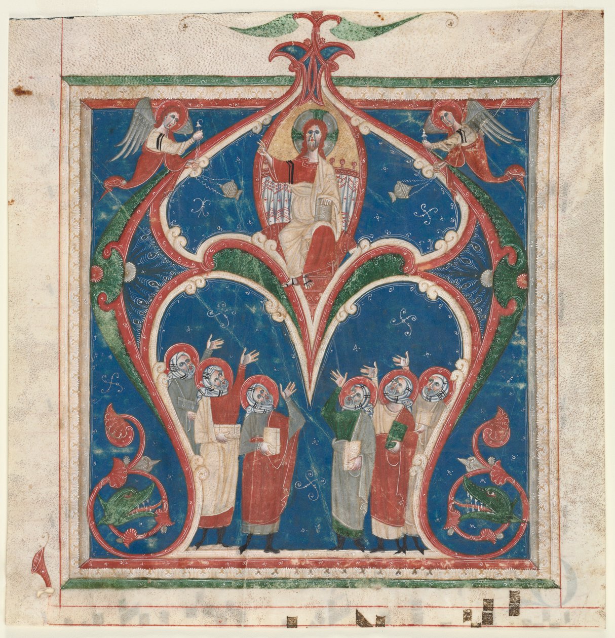 Historiated Initial (A) Excised from an Antiphonary: Christ in Majesty with Prophets by Unknown artist