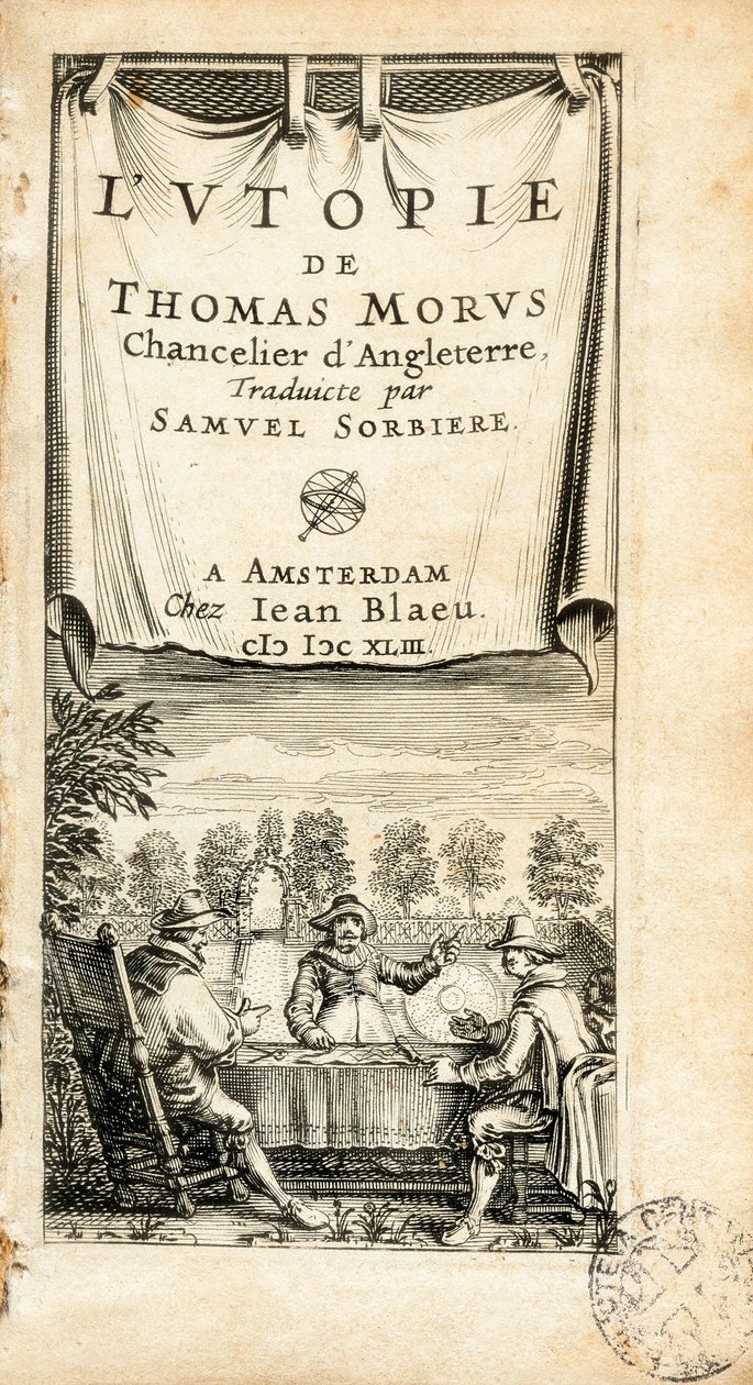 Illustrated Frontispiece of the French Translated Book "Utopia" by Sir Thomas More by Unknown artist