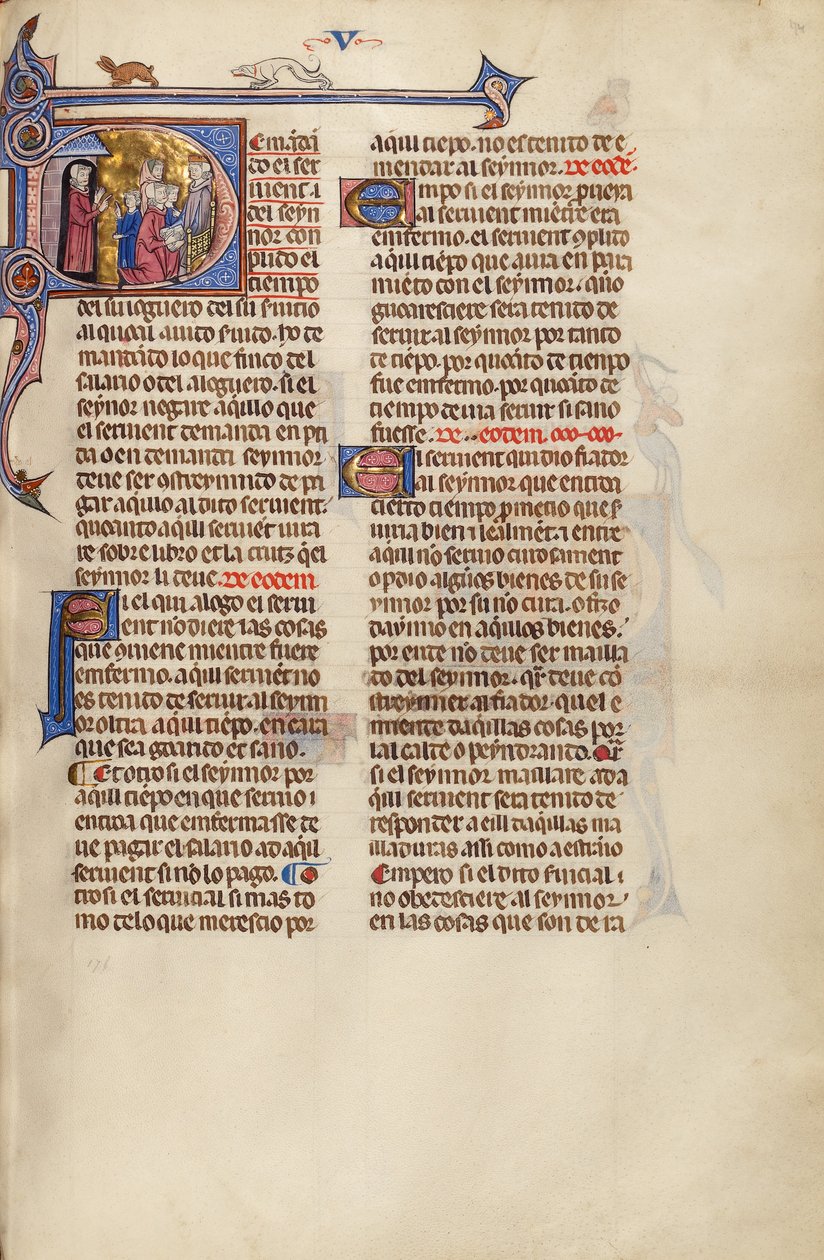Initial D: A Man Speaking to a Young Man and Three Men before a Judge by Unknown artist