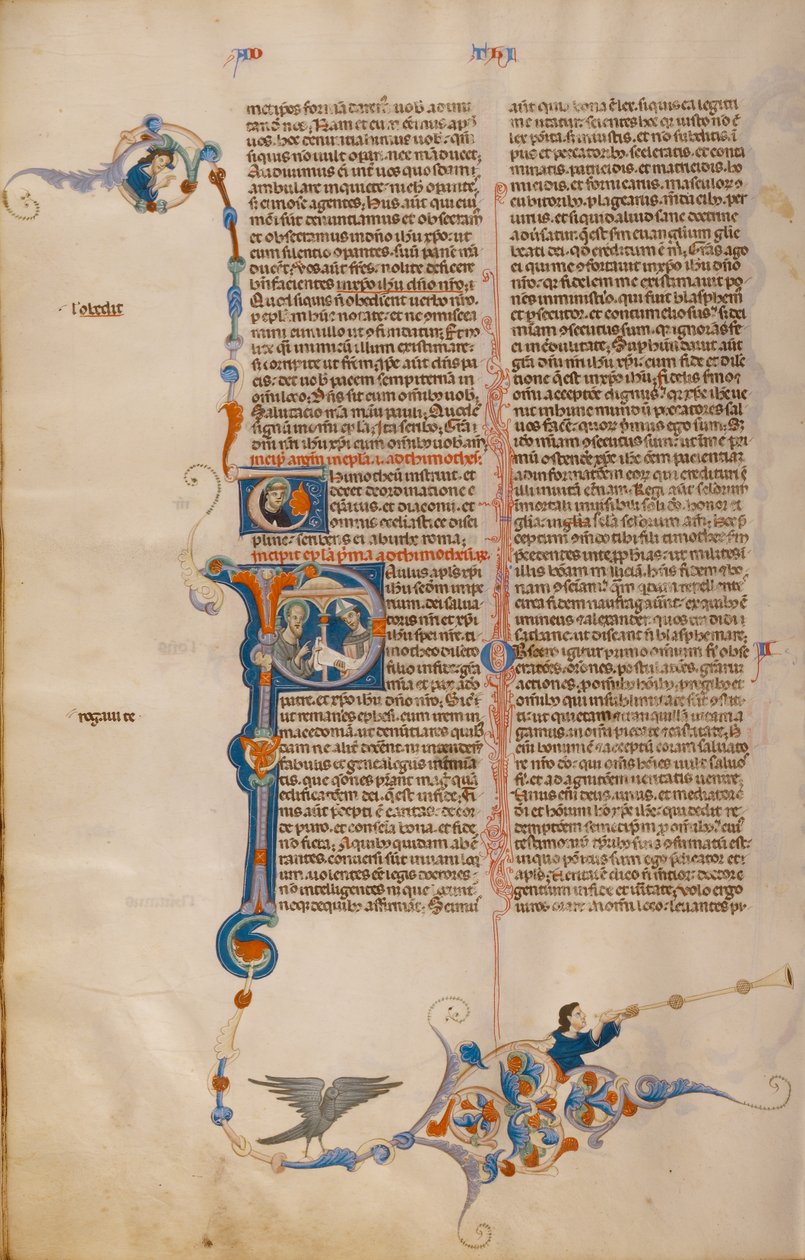 Initial P: Saint Paul Giving a Letter to a Bishop by Unknown artist