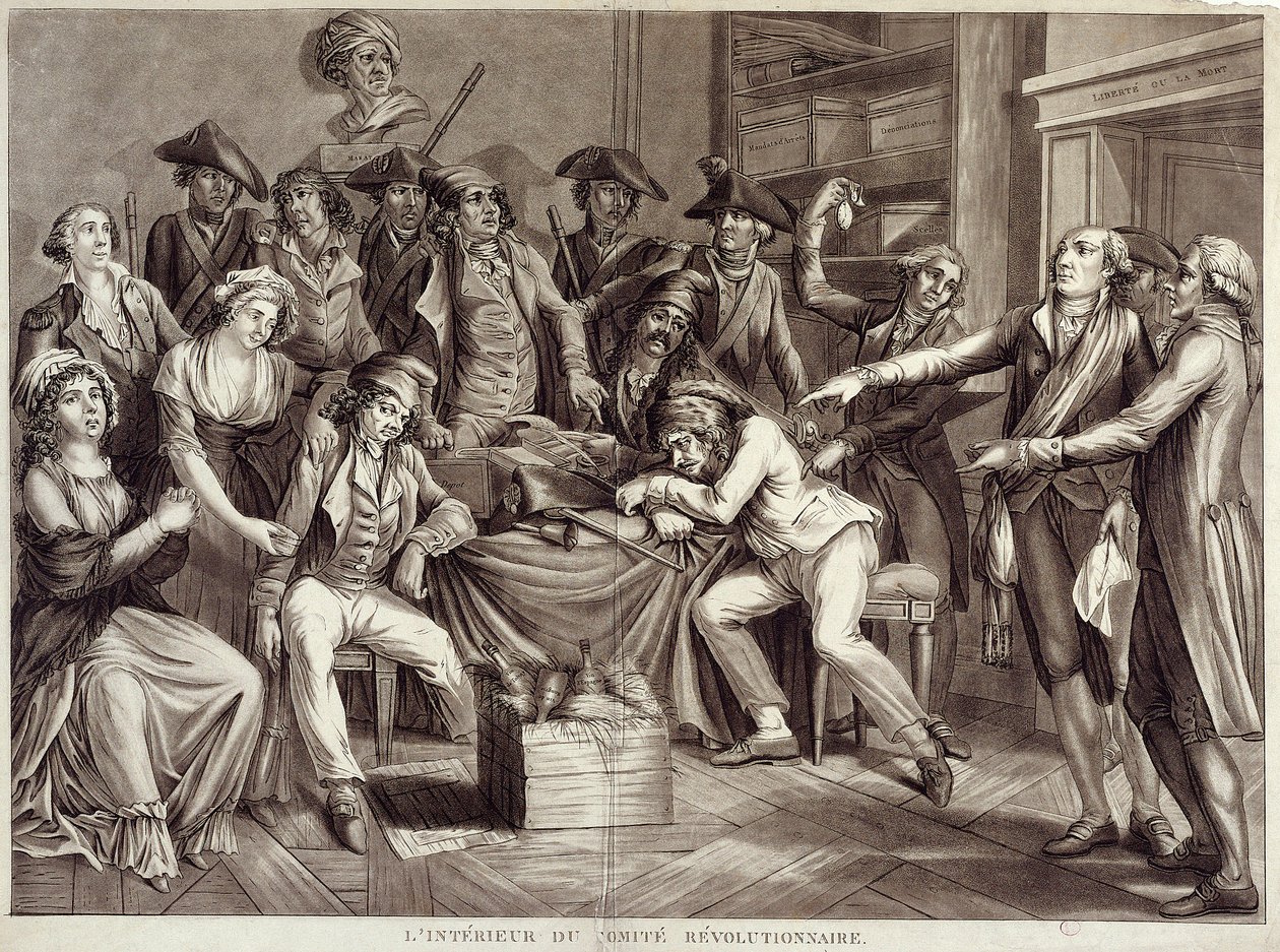 Interior of the Revolutionary Committee. Engraving of the 18th century. Paris, Musee Carnavalet by Unknown artist