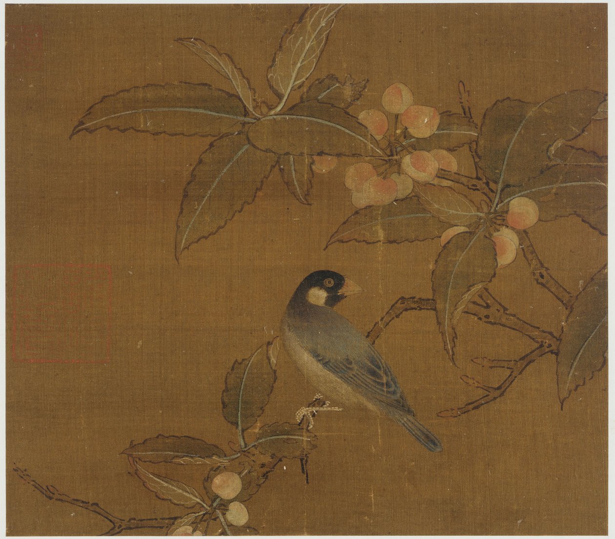 Java Sparrow on a Berry Branch by Unknown artist