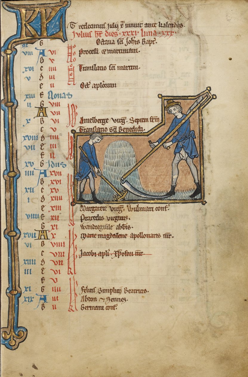 July Calendar Page: Mowing by Unknown artist