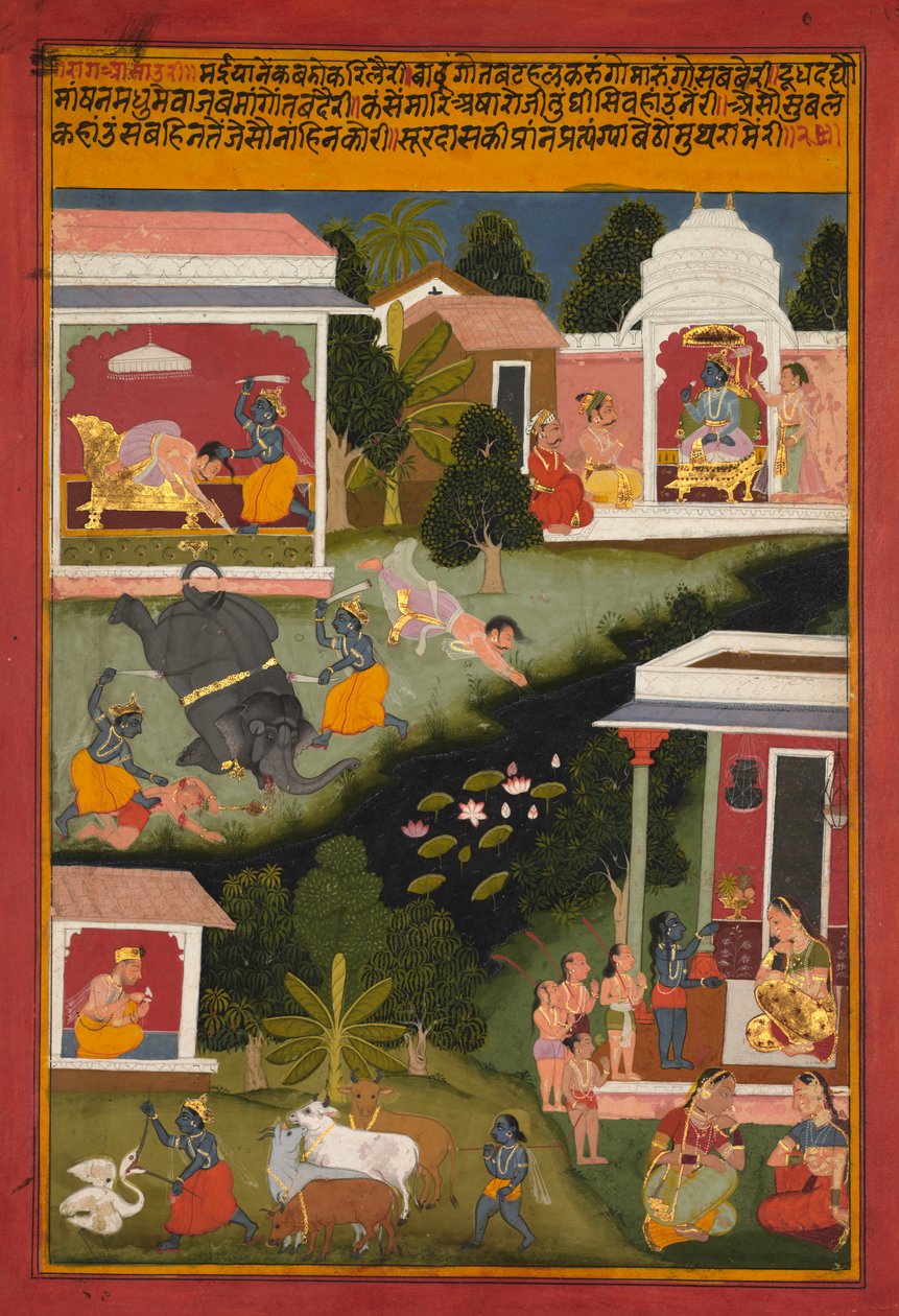 Krishna as the Destroyer of Demons, from a Sursagar of Surdas by Unknown artist
