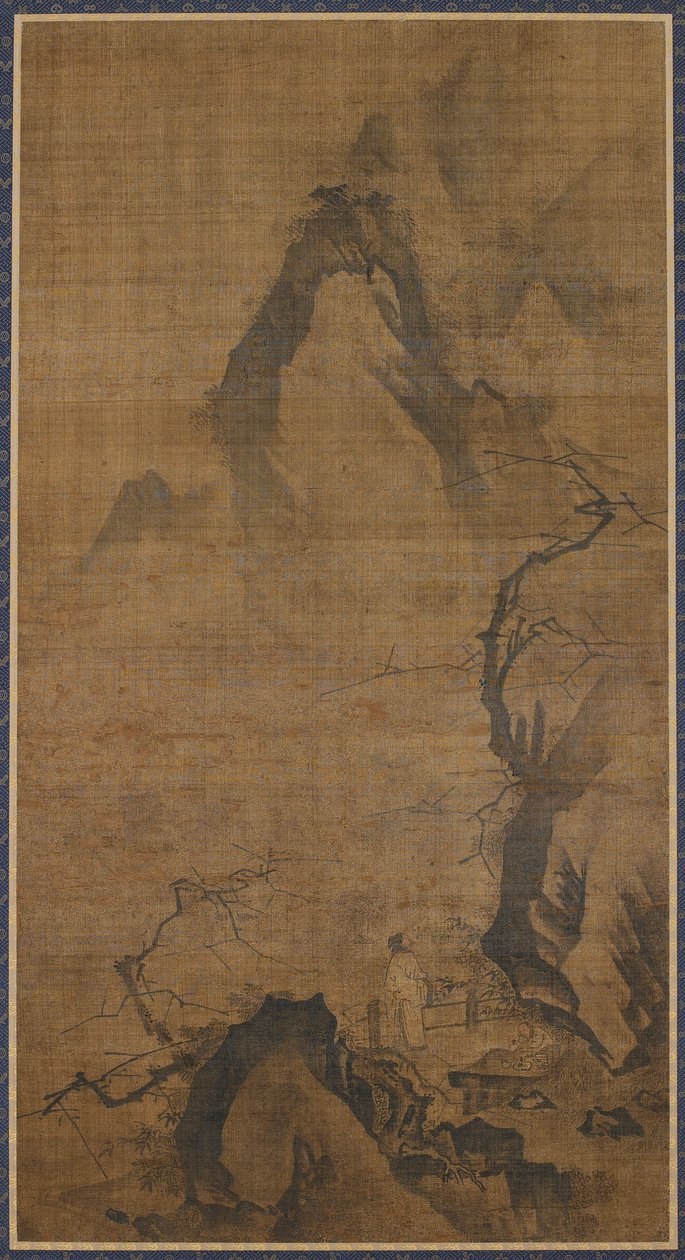 Landscape: Mountain and Water; A Figure under a Plum Tree by Unknown artist