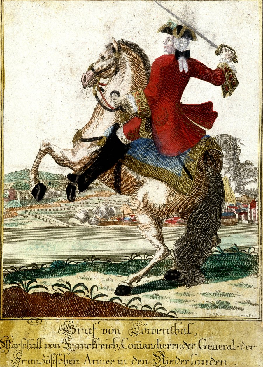 Marshal Loewendahl (1700-1755) at the Battle of Fontenoy, Belgium by Unknown artist