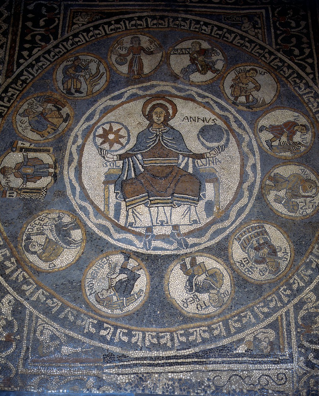 Mosaic Floor Depicting the Months of the Year by Unknown artist