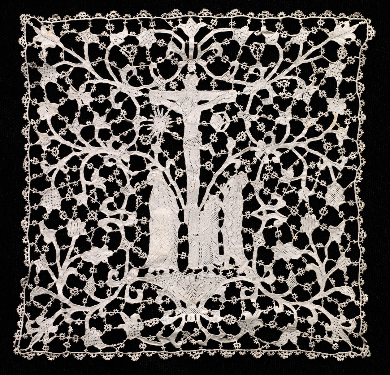 Needlepoint (Venetian Flat Point) Lace Ecclesiastical Square by Unknown artist