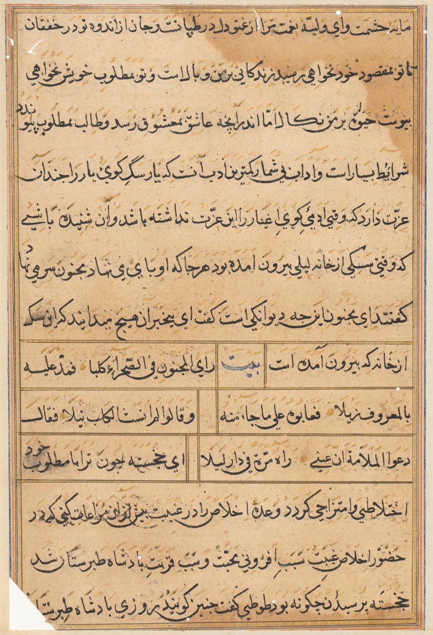 Page from Tales of a Parrot (Tuti-nama): text page by Unknown artist