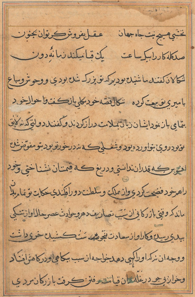 Page from Tales of a Parrot (Tuti-nama): text page by Unknown artist