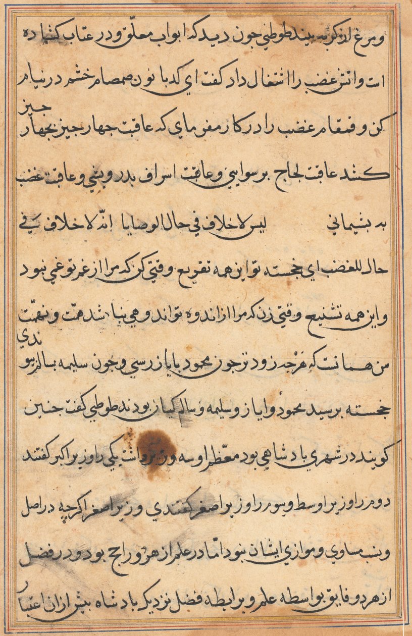 Page from Tales of a Parrot (Tuti-nama): text page by Unknown artist