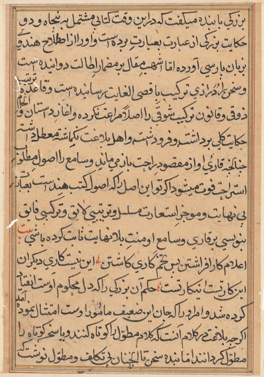 Page from Tales of a Parrot (Tuti-nama): text page by Unknown artist