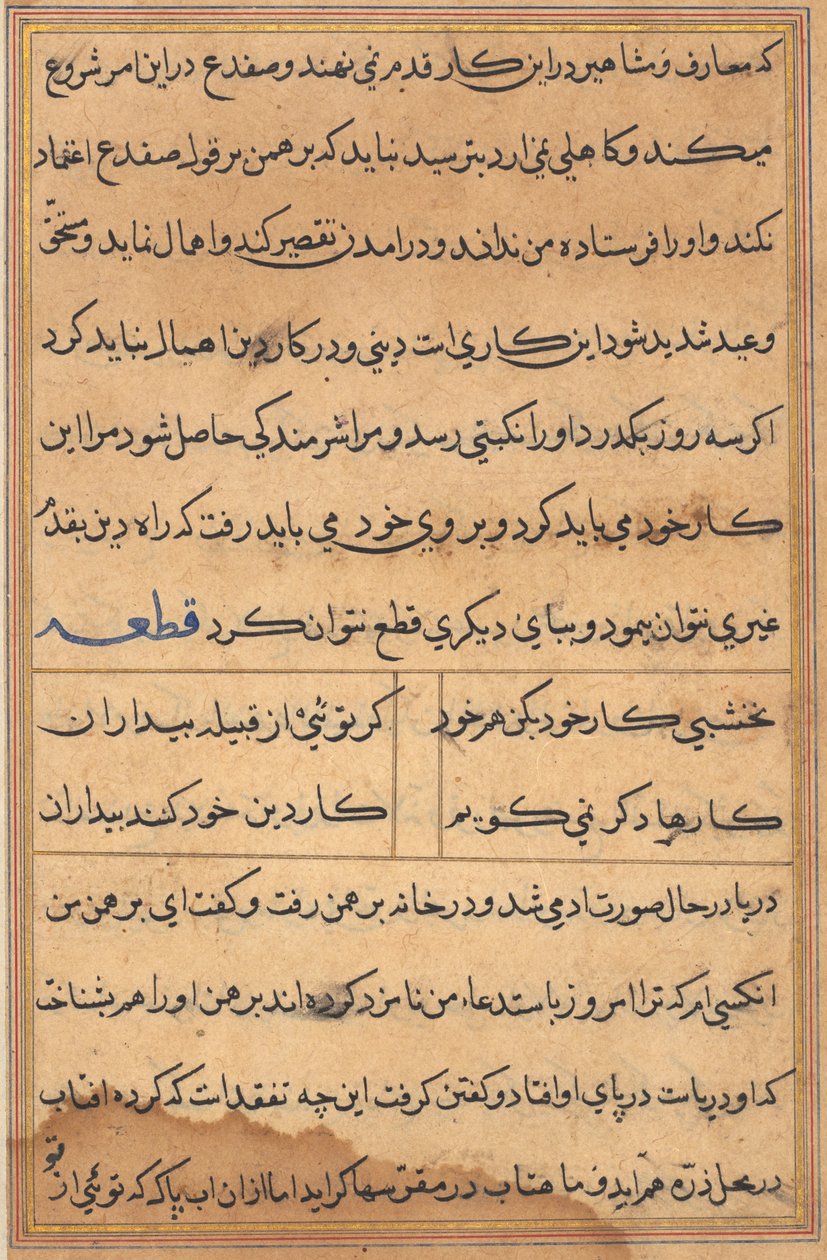 Page from Tales of a Parrot (Tuti-nama): text page by Unknown artist