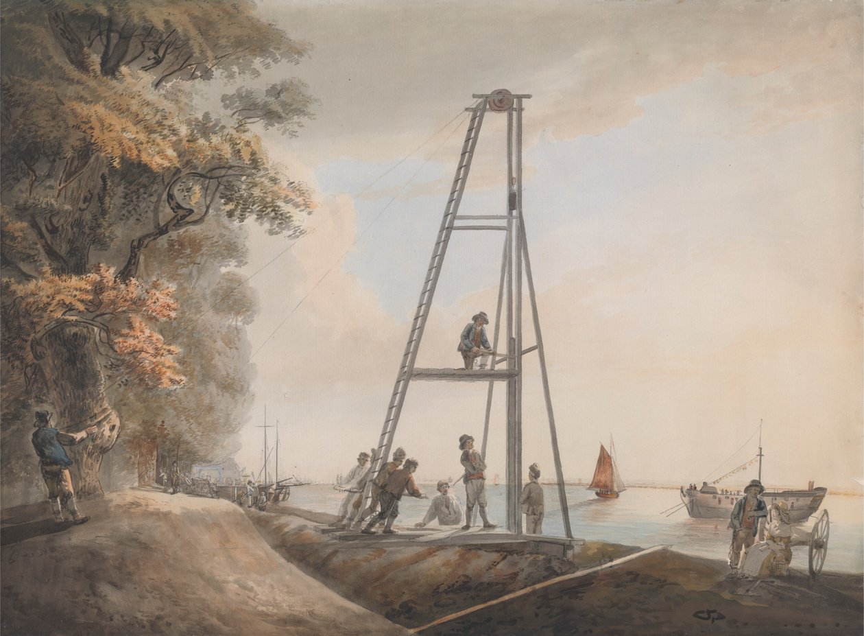 Pile Driving on the Banks of the Thames by Unknown artist