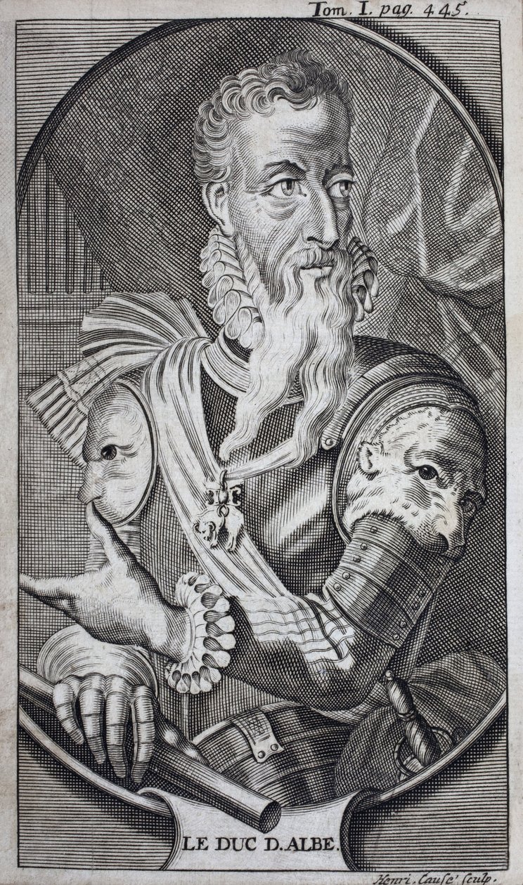 Portrait of Ferdinand Alvare de Toledo, Third Duke of Alba. Engraving to illustrate History of the Netherlands by Unknown artist