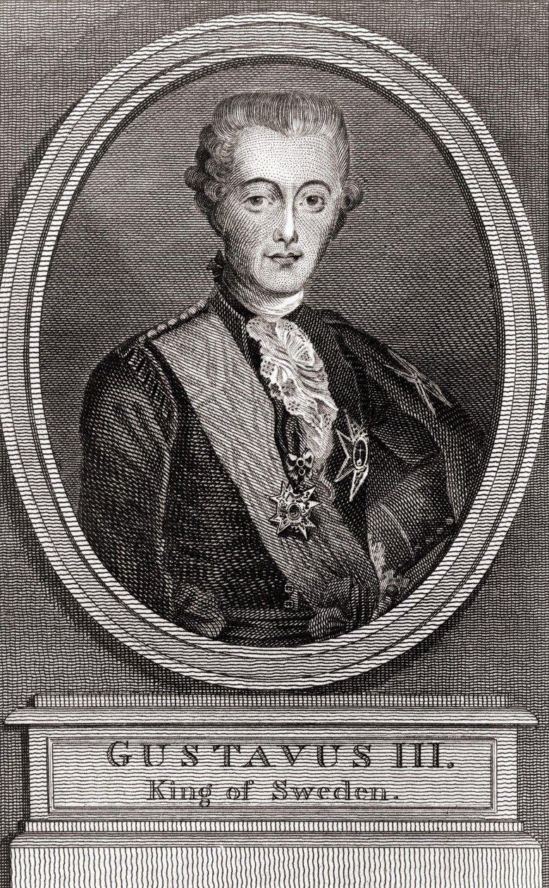 Portrait of Gustave III, King of Sweden (1746-1792) (engraving of 1787) by Unknown artist