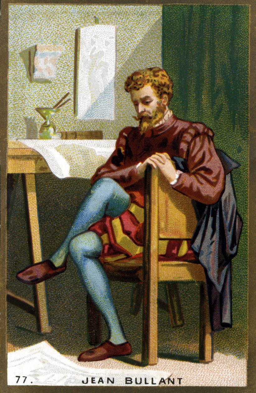 Portrait of Jean Bullant (1520 - 1578) French architect, designer and theorist. Chromolithography of the 19th century by Unknown artist