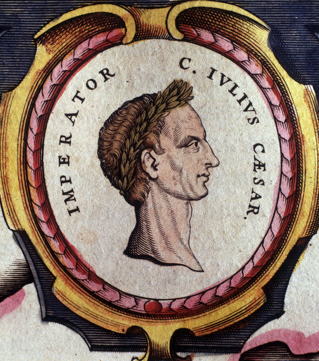 Portrait of Julius Caesar, Roman general and politician. Engraving from ...