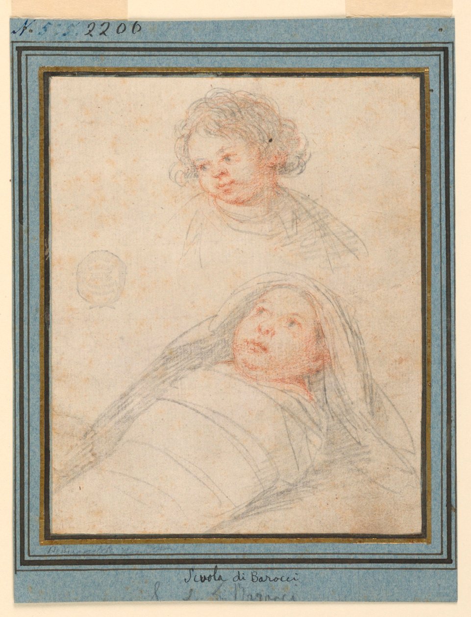 Portrait of a Boy and a Swaddled Child by Unknown artist