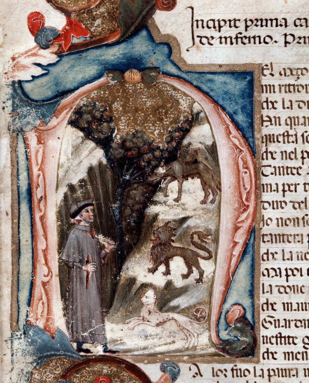 Portrait of Dante Alighieri with Beasts by Unknown artist