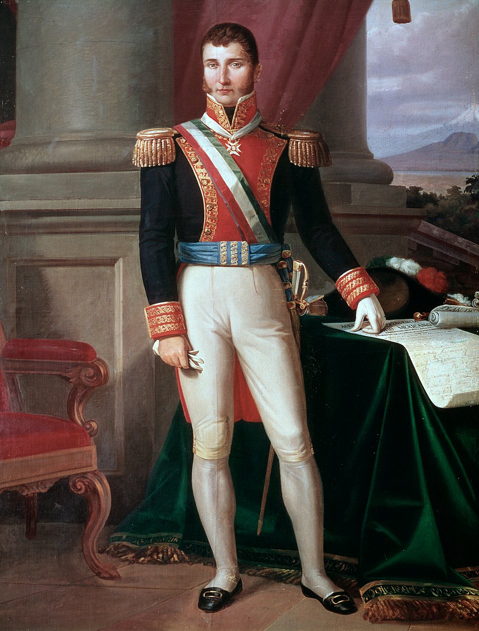 Portrait of the Mexican Emperor Agustin Iturbide (1783-1824). Anonymous painting, ca. 1821 by Unknown artist