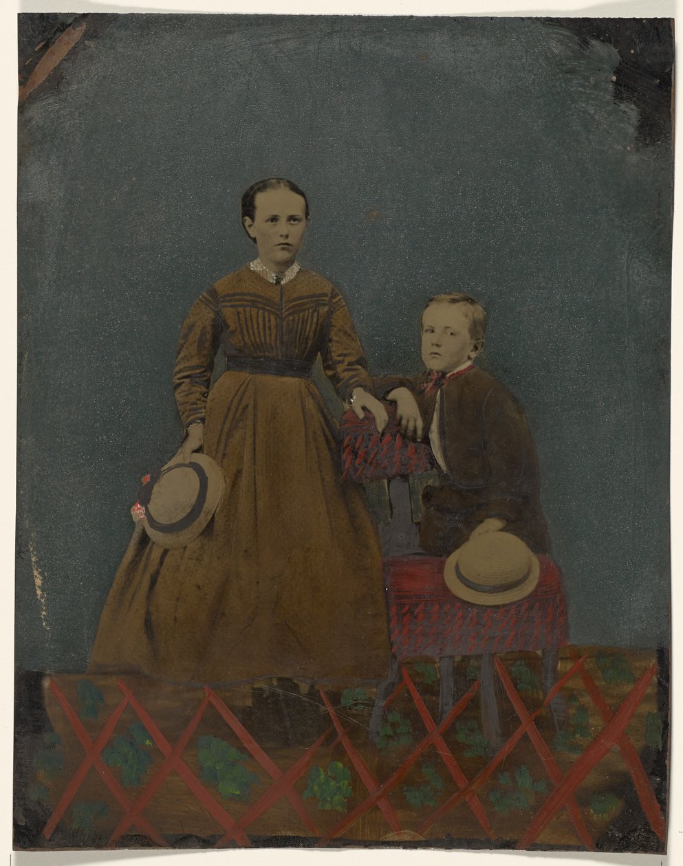 [Portrait of Young Boy and Girl] by Unknown artist