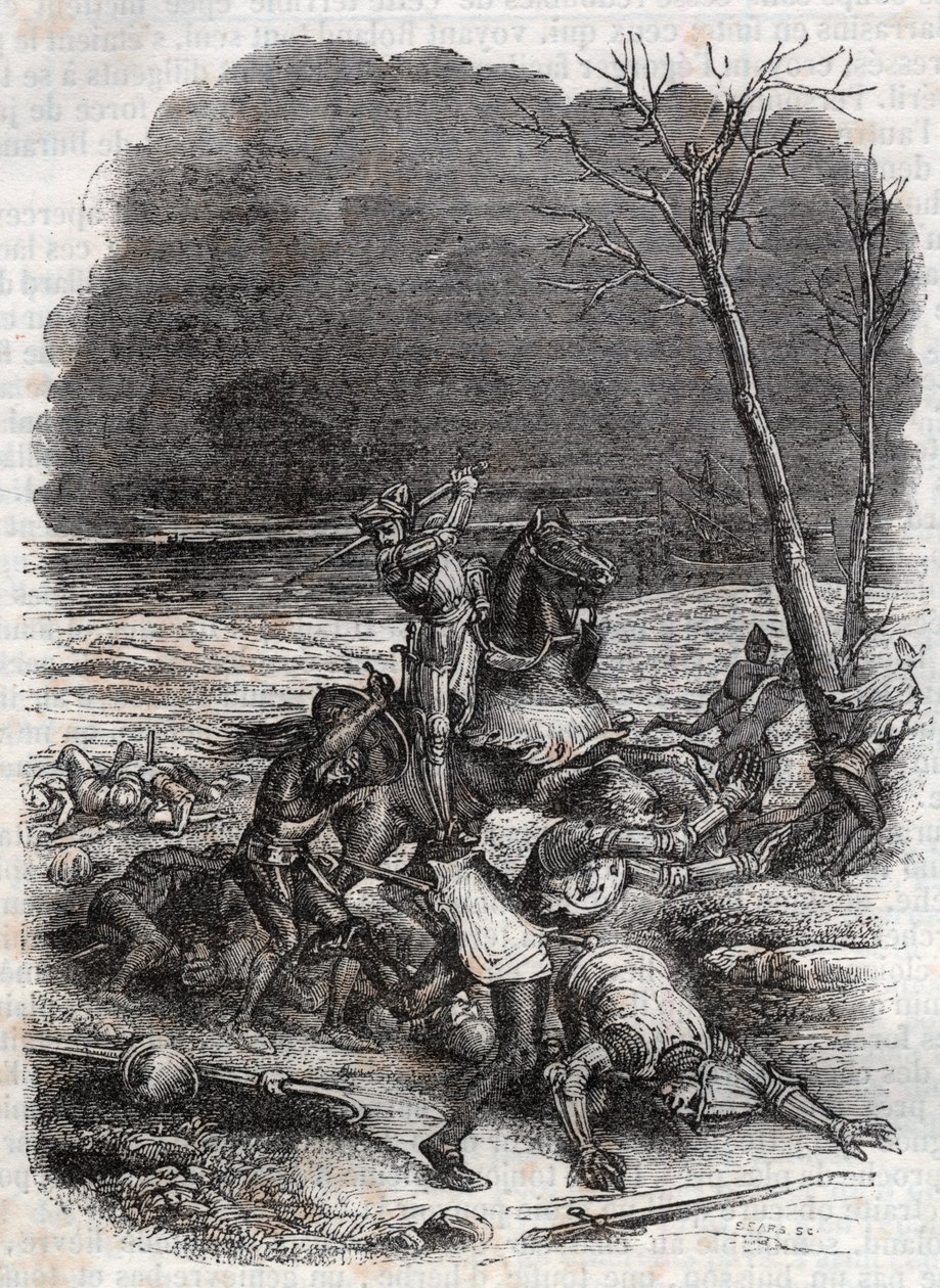 Roland Massacres the People of Cymosque - Engraving of 1851 from 