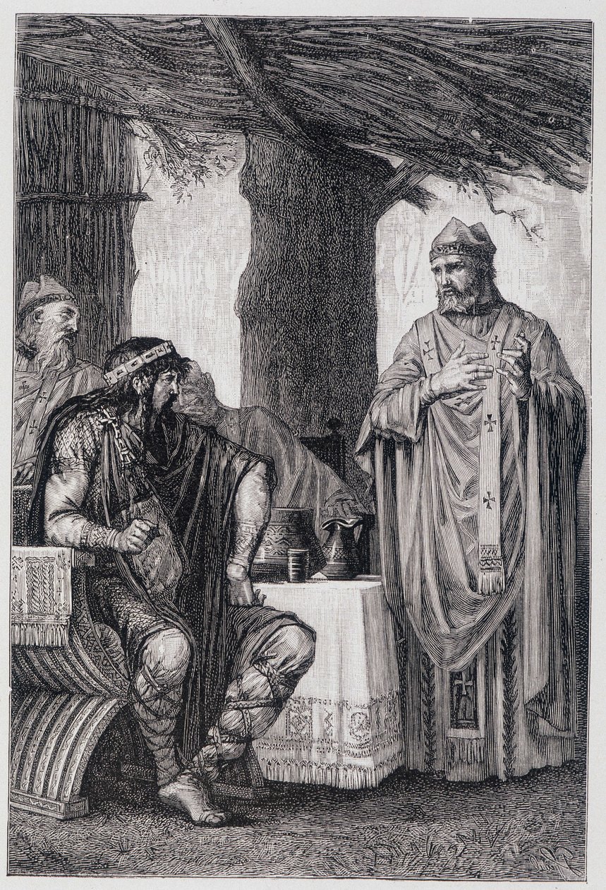 Saint Gregory of Tours opposing Chilperic I, King of Neustria by Unknown artist