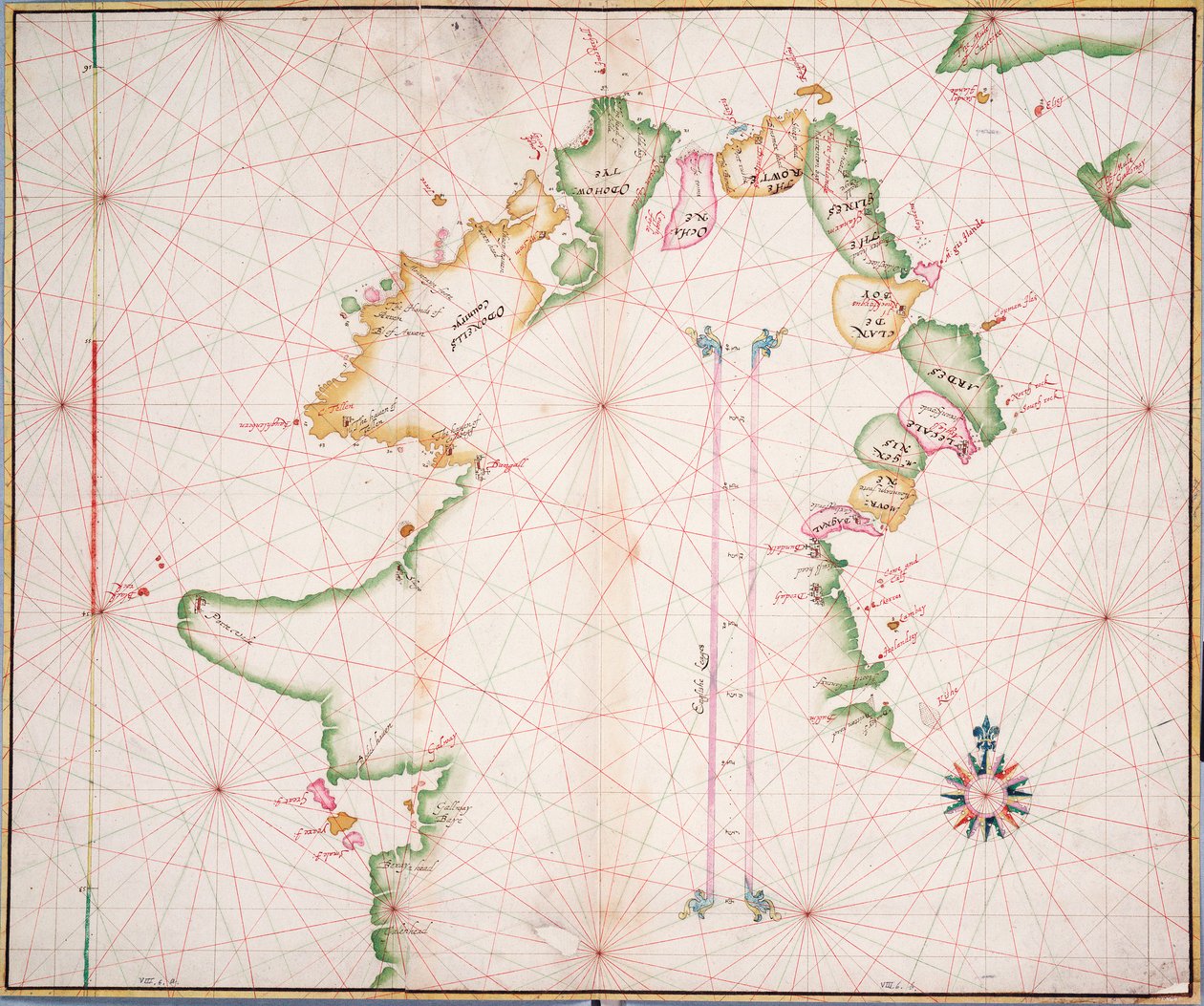 Sea chart of the north coast of Ireland, c.1600 by Unknown artist