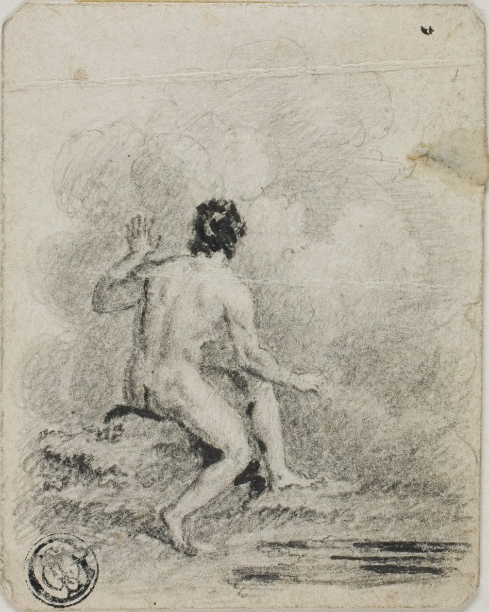 Seated Male Nude by Unknown artist