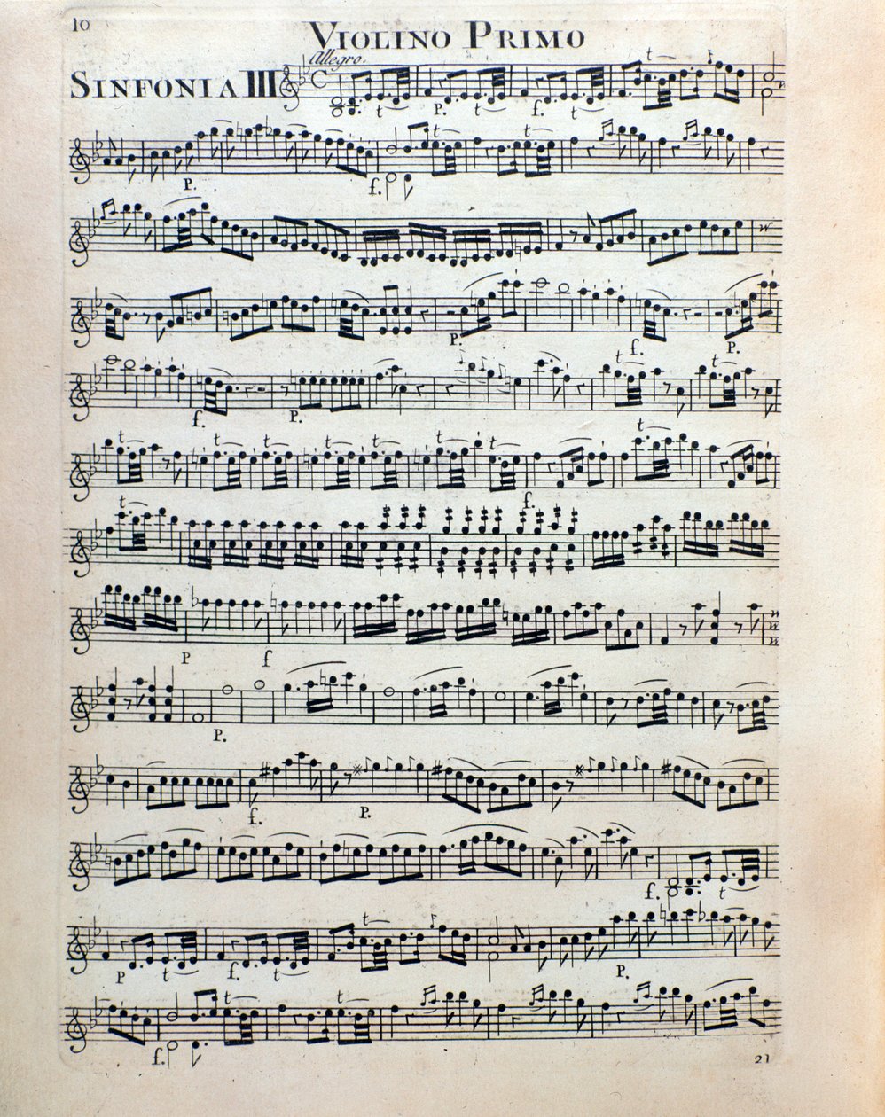Sheet music page for violin of symphony no. 3 by Christian Cannabich by Unknown artist
