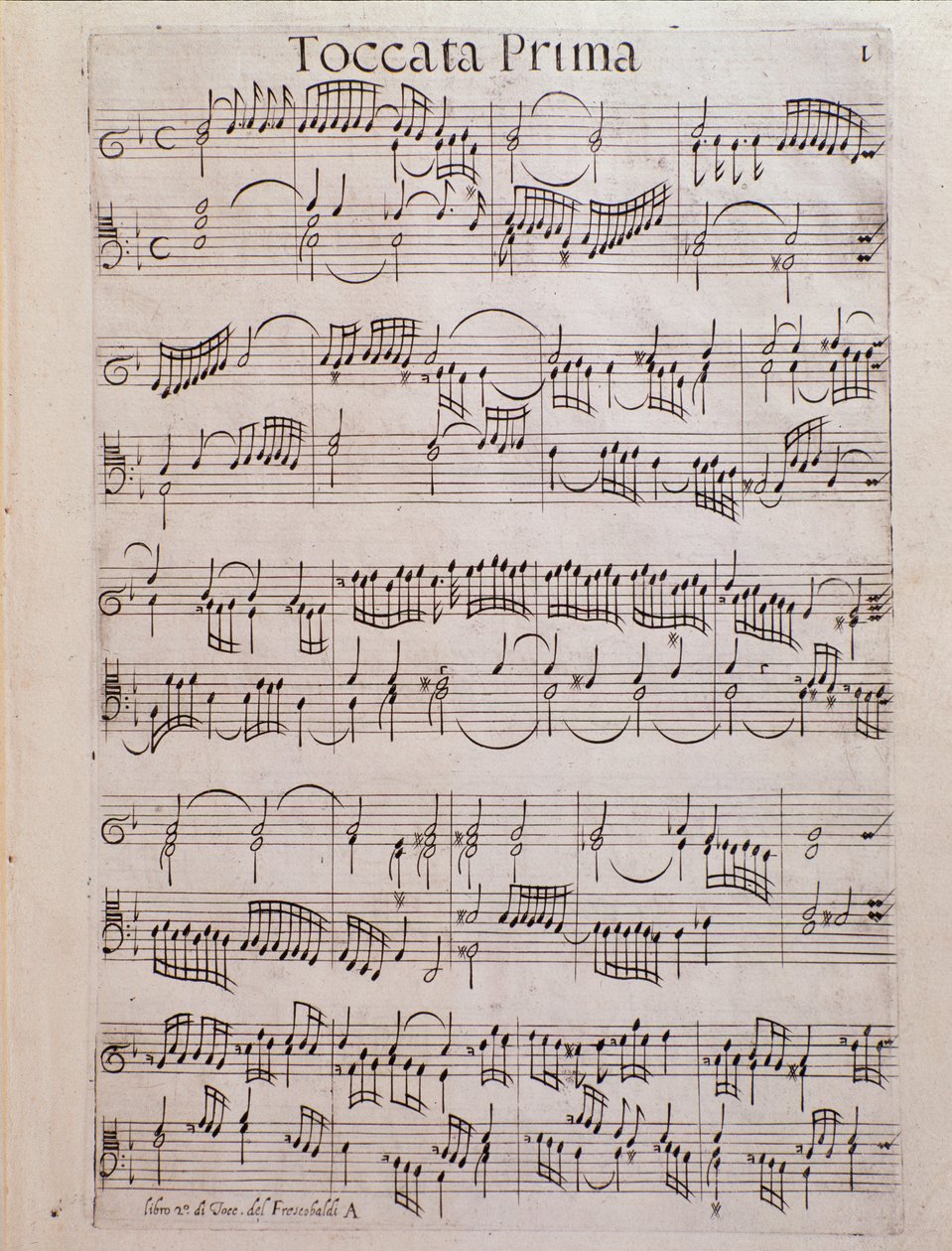Sheet music page of Second book of toccate by Girolamo Frescobaldi by Unknown artist