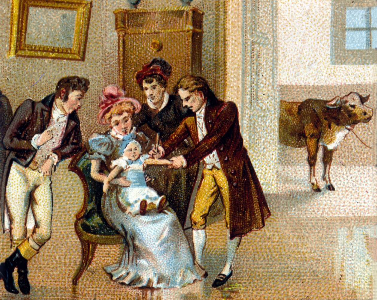 The English doctor Edward Jenner (1749-1823) inoculates smallpox on the ...